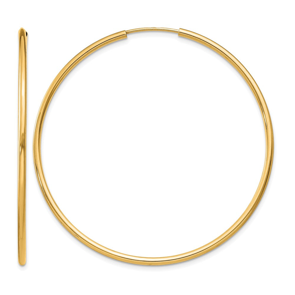 14k 1.5x45mm Polished Round Endless Tube Hoop Earrings