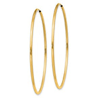 14k 1.5x51mm Polished Round Endless Tube Hoop Earrings