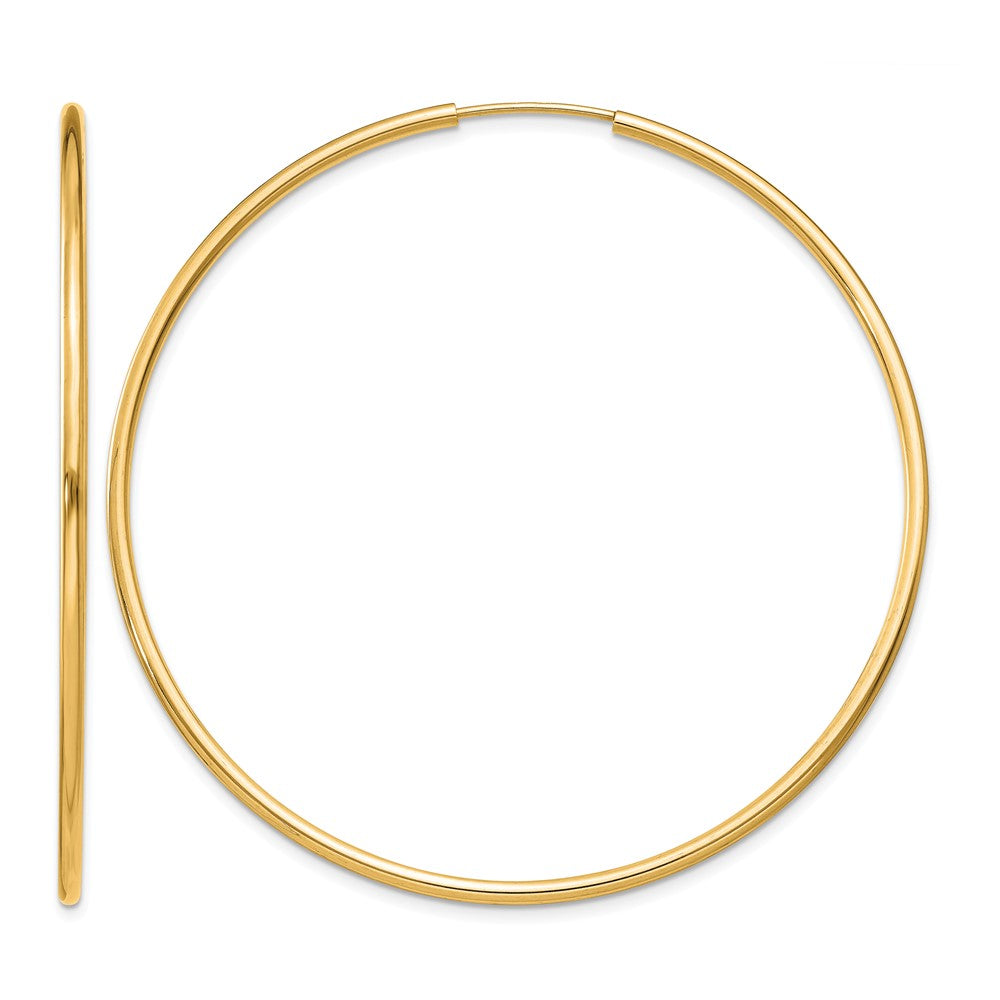 14k 1.5x51mm Polished Round Endless Tube Hoop Earrings
