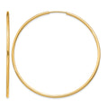 14k 1.5x51mm Polished Round Endless Tube Hoop Earrings