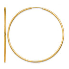14k 1.5x51mm Polished Round Endless Tube Hoop Earrings