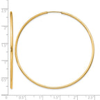 14k 1.5x55mm Polished Round Endless Tube Hoop Earrings