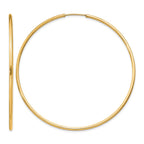14k 1.5x55mm Polished Round Endless Tube Hoop Earrings