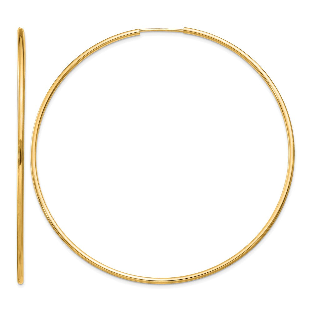 14k 1.5x64mm Polished Round Endless Tube Hoop Earrings