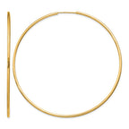 14k 1.5x64mm Polished Round Endless Tube Hoop Earrings