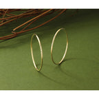 14k 1.5x40mm Satin Diamond-cut Endless Tube Hoop Earrings