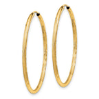 14k 1.5x30mm Satin Diamond-cut Endless Tube Hoop Earrings