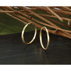 14k 1.5x20mm Satin Diamond-cut Endless Tube Hoop Earrings