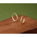 14k 1.5x12mm Satin Diamond-cut Endless Tube Hoop Earrings