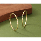 14k 2x30mm Satin Diamond-cut Endless Tube Hoop Earrings