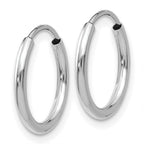14k White Gold 1.5x15mm Polished Endless Tube Hoop Earrings