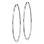 14k White Gold 1.5x40mm Polished Endless Tube Hoop Earrings