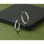 14k White Gold 2x20mm Satin Diamond-cut Endless Tube Hoop Earrings