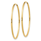 14k 1.2x34mm Polished Endless Tube Hoop Earrings