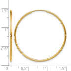 14k 1.2x34mm Polished Endless Tube Hoop Earrings