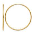 14k 1.2x34mm Polished Endless Tube Hoop Earrings
