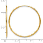 14k 1.2x30mm Polished Endless Tube Hoop Earrings