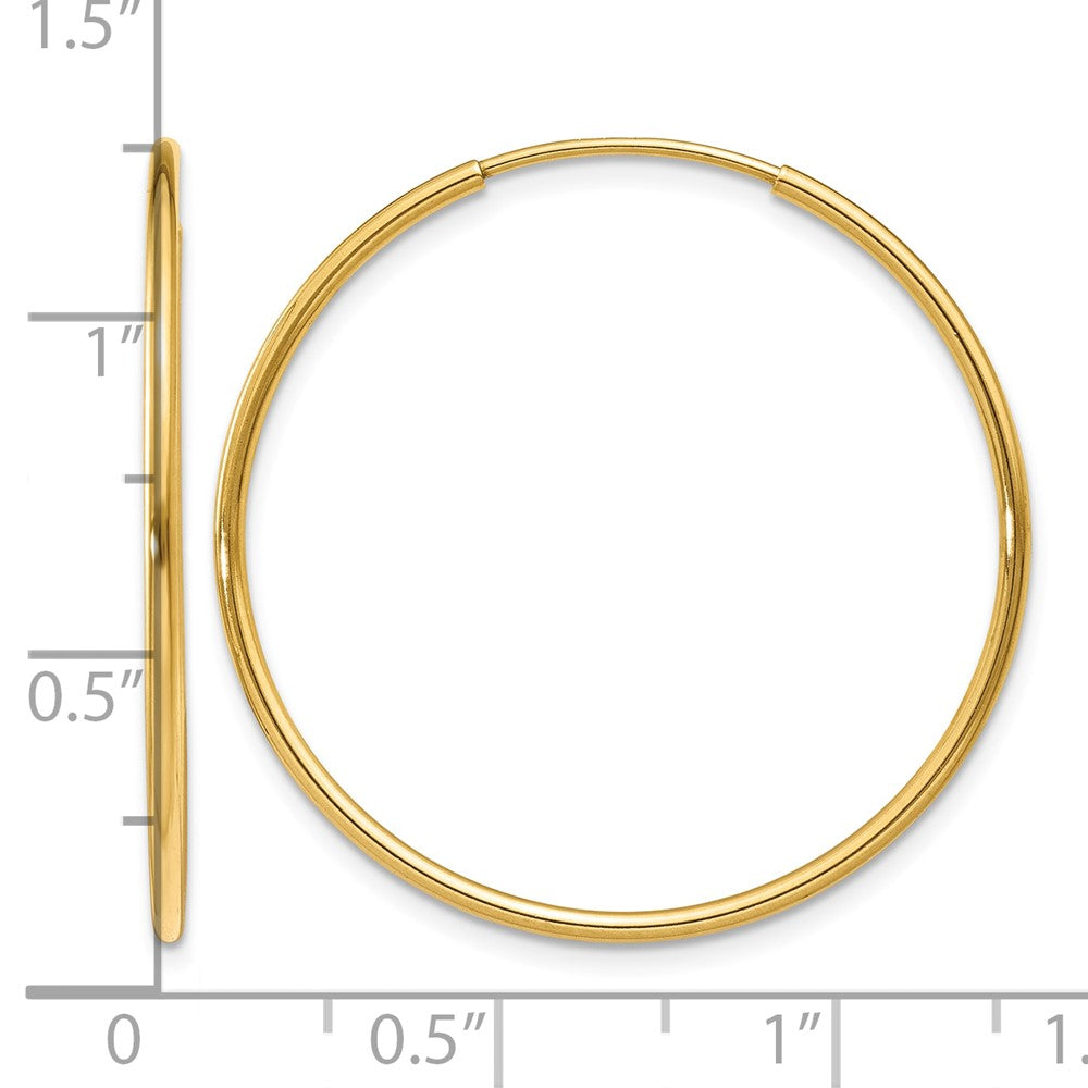 14k 1.2x30mm Polished Endless Tube Hoop Earrings