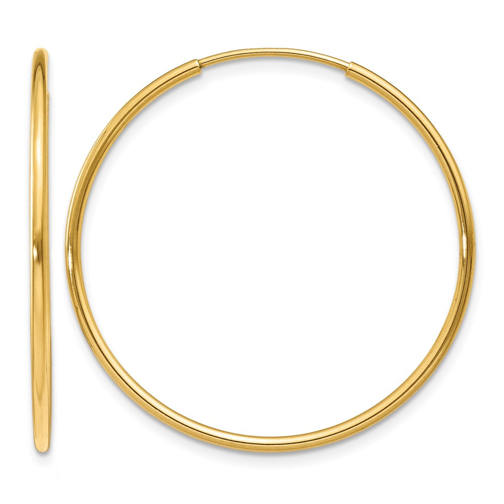 14k 1.2x30mm Polished Endless Tube Hoop Earrings