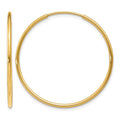 14k 1.2x30mm Polished Endless Tube Hoop Earrings