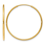 14k 1.2x30mm Polished Endless Tube Hoop Earrings