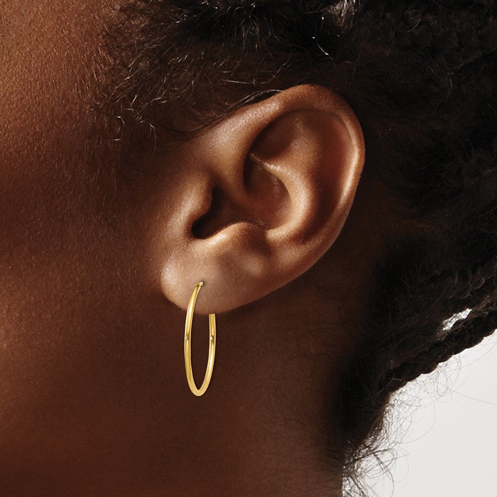 14k 1.2x25mm Polished Endless Tube Hoop Earrings