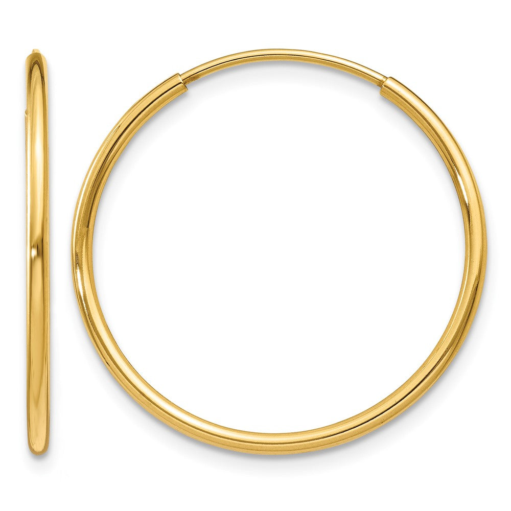 14k 1.2x25mm Polished Endless Tube Hoop Earrings