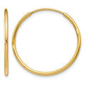 14k 1.2x25mm Polished Endless Tube Hoop Earrings