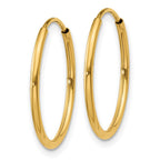 14k 1.2x20mm Polished Endless Tube Hoop Earrings