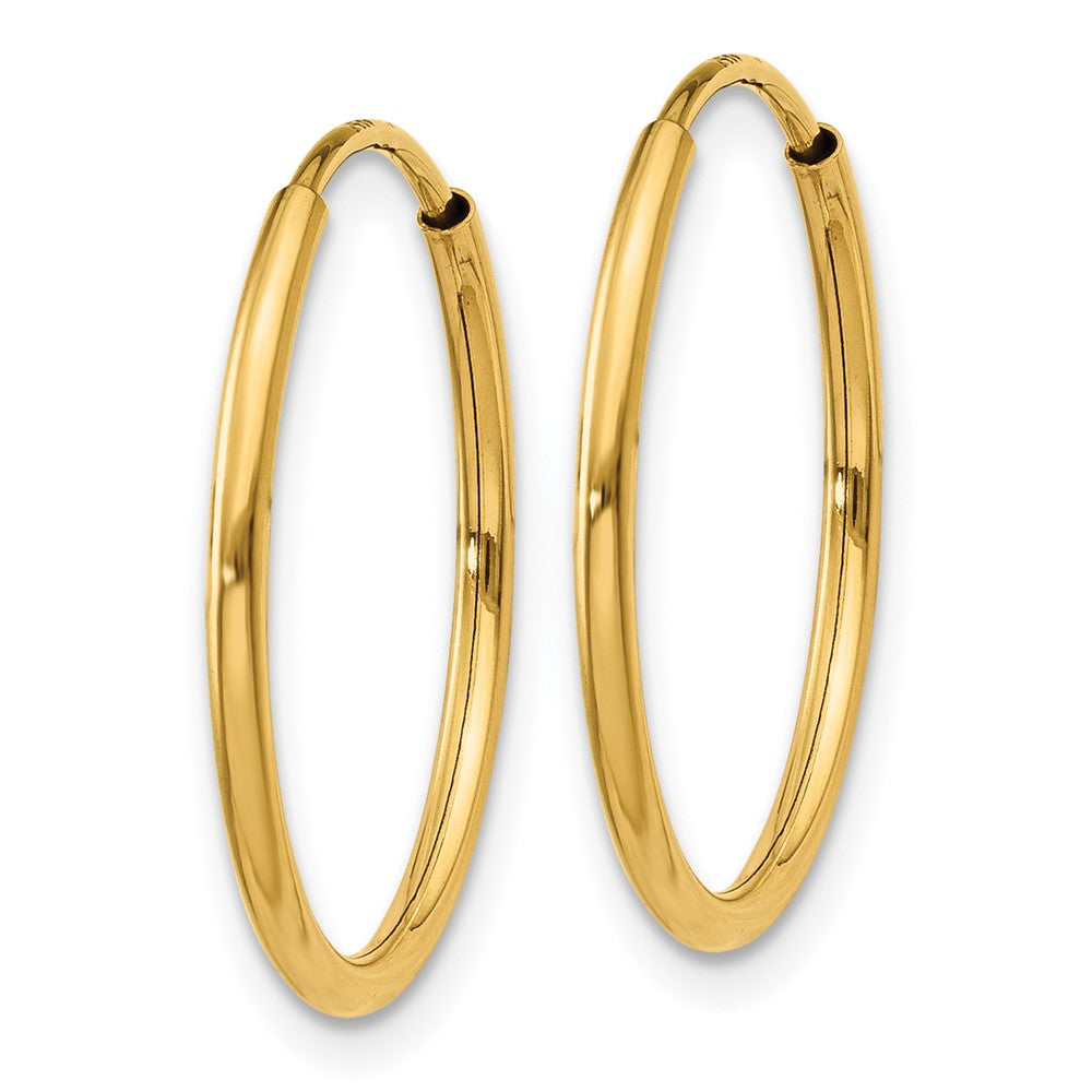 14k 1.2x20mm Polished Endless Tube Hoop Earrings