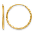 14k 1.2x20mm Polished Endless Tube Hoop Earrings