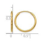 14k 1.2x16mm Polished Endless Tube Hoop Earrings