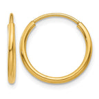 14k 1.2x14mm Polished Endless Tube Hoop Earrings