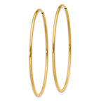 14k 1.2x40mm Polished Endless Tube Hoop Earrings