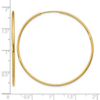 14k 1.2x40mm Polished Endless Tube Hoop Earrings