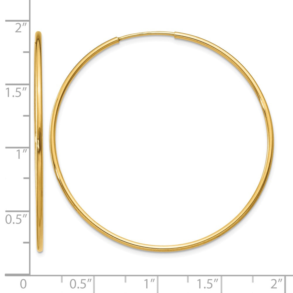 14k 1.2x40mm Polished Endless Tube Hoop Earrings