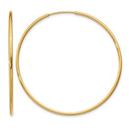 14k 1.2x40mm Polished Endless Tube Hoop Earrings
