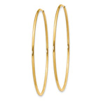 14k 1.2x46mm Polished Endless Tube Hoop Earrings