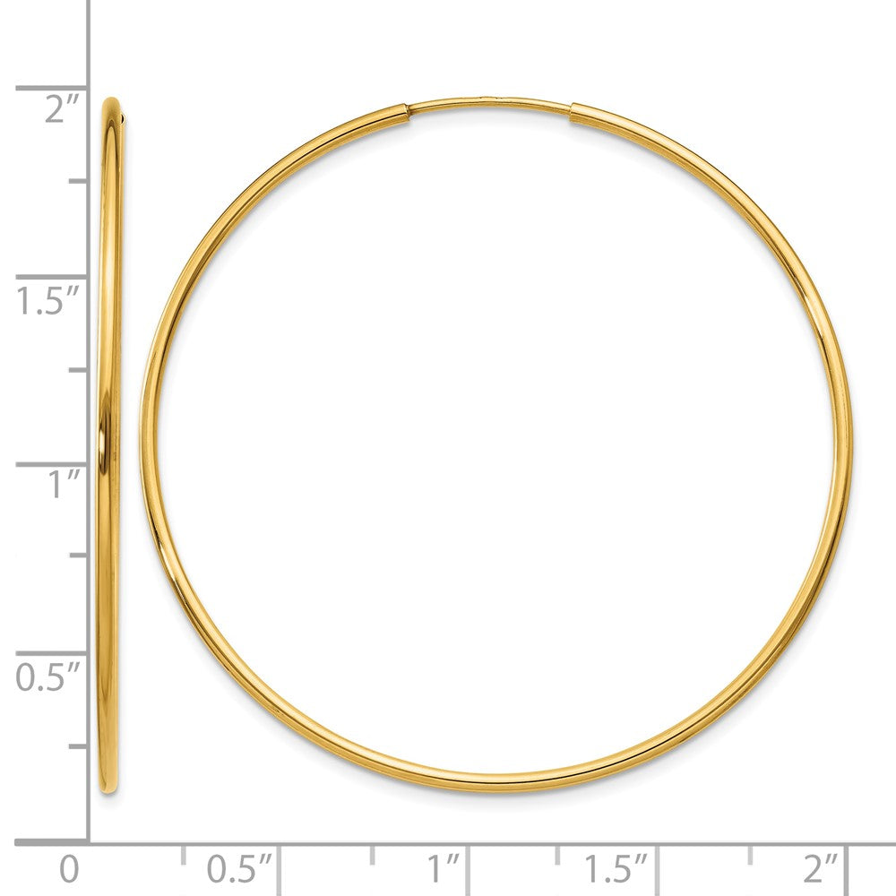 14k 1.2x46mm Polished Endless Tube Hoop Earrings
