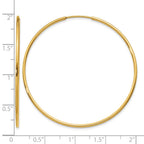14k 1.2x46mm Polished Endless Tube Hoop Earrings