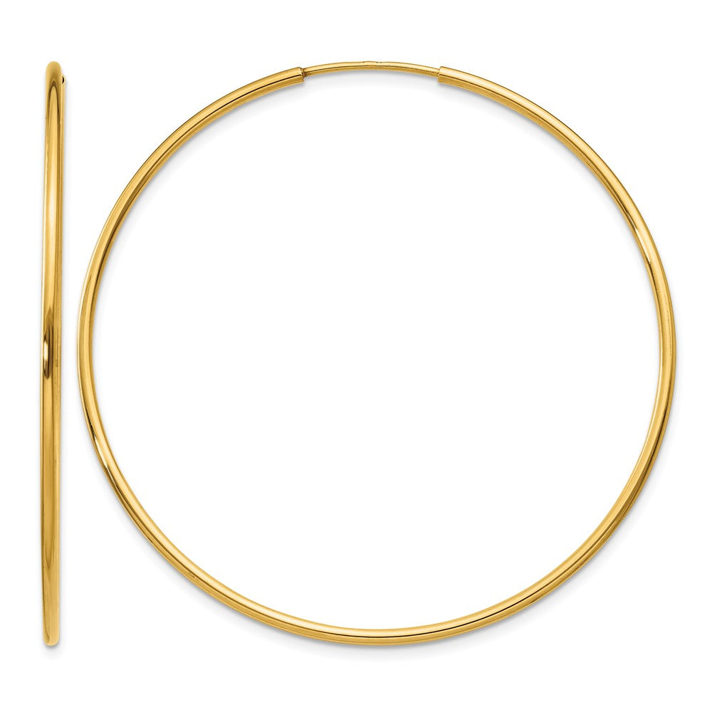 14k 1.2x46mm Polished Endless Tube Hoop Earrings