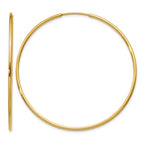 14k 1.2x46mm Polished Endless Tube Hoop Earrings