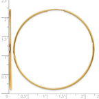 14k 1.2x54mm Polished Endless Tube Hoop Earrings