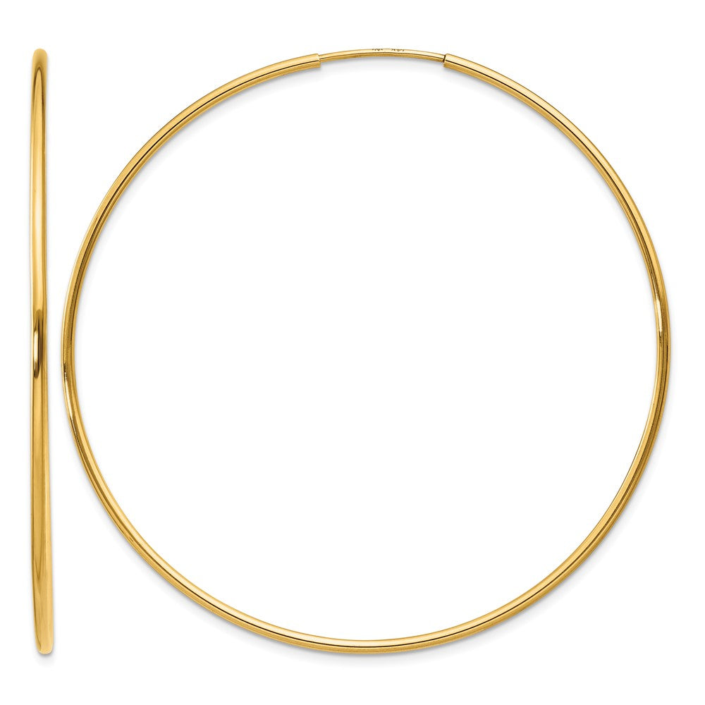 14k 1.2x54mm Polished Endless Tube Hoop Earrings