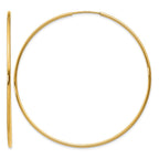 14k 1.2x54mm Polished Endless Tube Hoop Earrings