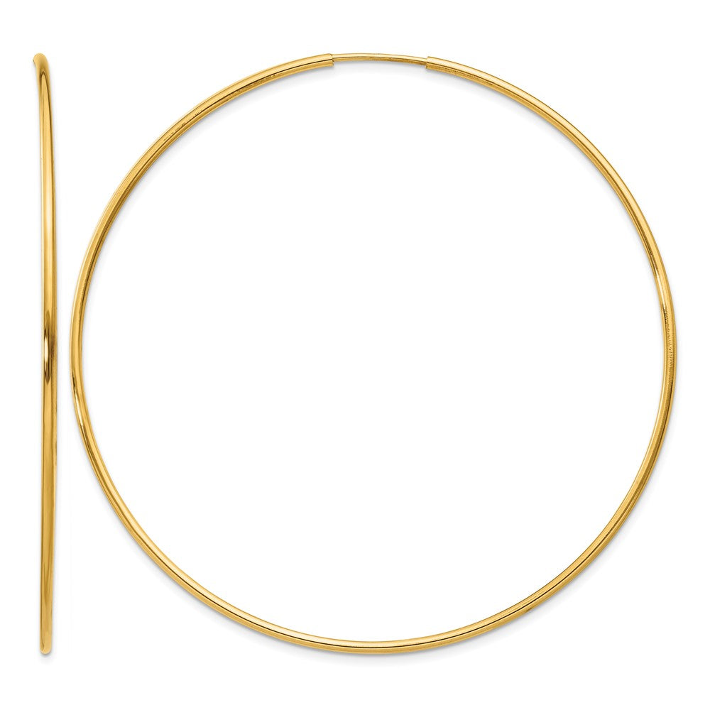 14k 1.2x60mm Polished Endless Tube Hoop Earrings