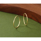 14k 1.2x20mm Satin Diamond-cut Endless Tube Hoop Earrings