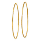 14k 1.2x50mm Satin Diamond-cut Endless Tube Hoop Earrings