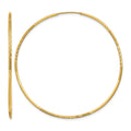 14k 1.2x50mm Satin Diamond-cut Endless Tube Hoop Earrings