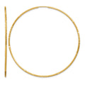 14k 1.2x60mm Satin Diamond-cut Endless Tube Hoop Earrings